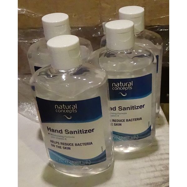 Natural Concepts: Antibacterial Gel, Hand Sanitizer, 8 fl oz (Lot of 4)