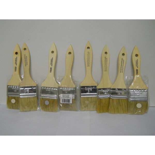 Lot of 8 Basic Brush 2in Paint Brushes Home Improvement Supplies