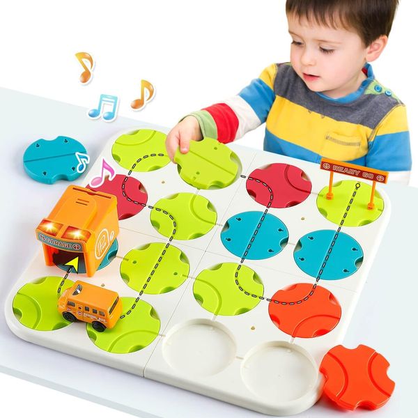 Kids Toys for 3 Year Old Boys Gifts:34 PCS Race Track Board Maze Puzzle Games - Stem Boys Toys Age 3 4 5 - Preschool Educational Logical Brain Toy - Best Birthday Gifts for Boys Girls 3 4 5 6 Year Old