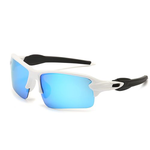 YUELUQU Polarised Sunglasses Quick Sunglasses Mirrored Sunglasses UV 400 Protection Sports Glasses for Outdoor Sports Cycling Running Cycling Glasses, white-blue