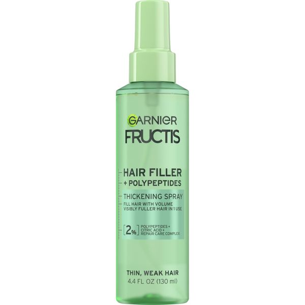 Garnier Fructis Hair Filler Fullness Repair Thickening Spray, Volumizing Spray with Polypeptides and Hair Repair Complex for Thin, Weak Hair, 4.4 Fl Oz