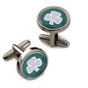 Irish Shamrock Cufflinks Presented in a Cufflink Box