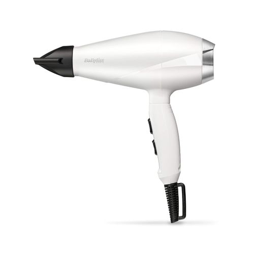BaByliss Speed Pro 2000W Hair Dryer - Professional AC Hair Dryer, Made in Italy, Lightweight and with Anti-Frizz Ion Technology, 3 Temperature and 2 Speed Levels, White, 6704WE