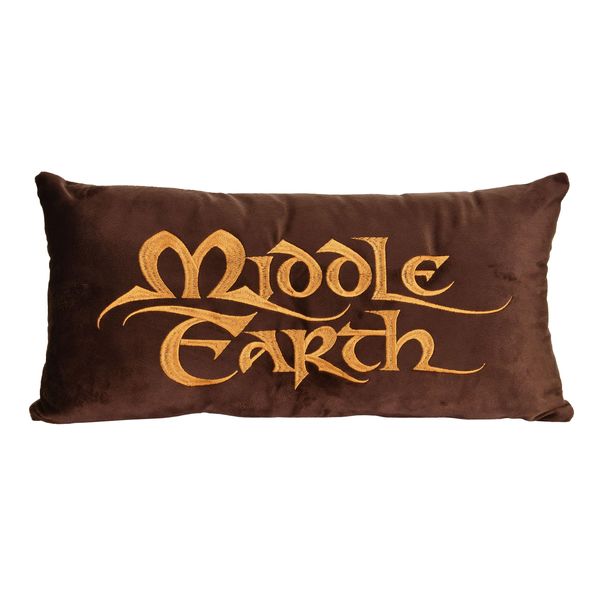 Elbenwald Herr der Ringe Kissen mit Middle Earth Motiv 46 x 5 x 22 cm Samt braun