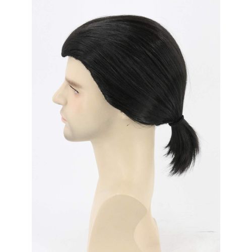 Topcosplay Vincent Vega Wig Inspired by Pulp Fiction Mens Short Black Straight Wig Halloween Costume Fancy Dress Wigs