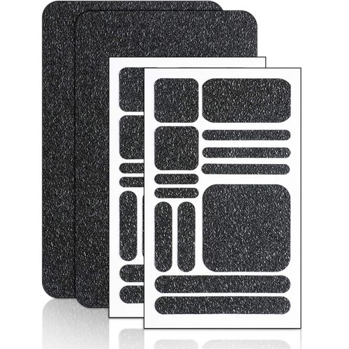 Zonon 4 Pieces Grip Phone Tape Sticker Anti Slip Rubber Textured Phone Tape Adhesive Traction Grip Decal Stickers for Phones Tablet Computer Gaming Cases Black