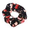 Japanese Pattern Crepe Scrunchie (Mai Cherry Blossom Black)