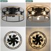 20" Farmhouse Ceiling Fan Light Flush Mount Caged Lights Kit With Remote Control