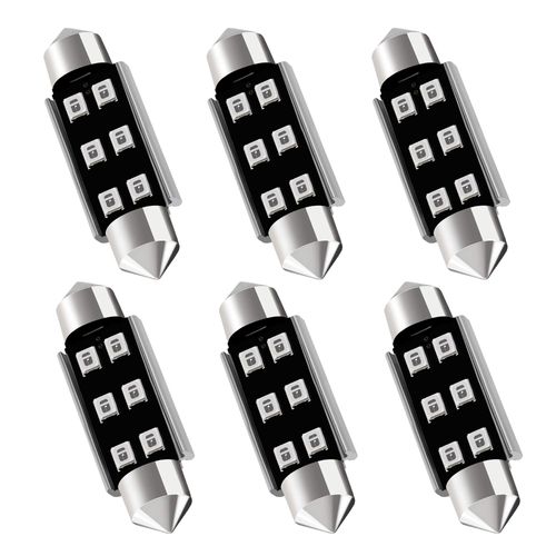 AUXLIGHT 211-2 212-2 578 569 214-2 41MM 1.61”Festoon Canbus Error Free LED Interior Light Bulbs Ultra Blue, Super Bright 6SMD Chips for Dome Map Door Courtesy License Plate Lights (Pack of 6)
