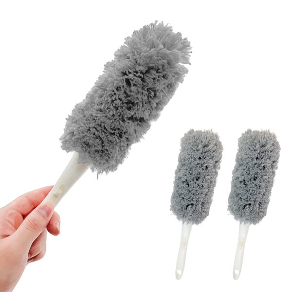 Handy Mop Set of 3 Duster Mop Dust Duster Anti-static Microfiber, Washable, Organized, Storage, Stylish, Cute, Large Cleaning, Moving, New Life, Hook, Cleaner, Point Digestion, Simple, Gray