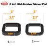 6 Pack - Multiple Size Combination，2 Inch Hitch Receiver Silencer Pad - Compatible with Most 2 Inch Trailer Hitch Receiver