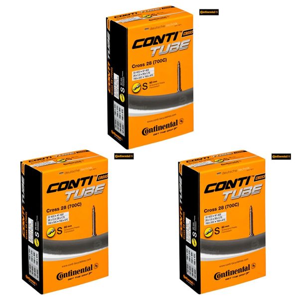 3 x Continental Cross Inner Tubes with a 60mm Presta Valve