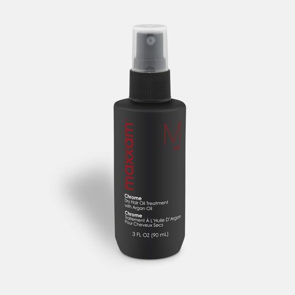 Maxxam Chrome, Leave-in Hair Oil Treatment with Argan Oil, Heat Shield for Dry Hair to Control Frizz and Add Shine, 3 Fl Oz
