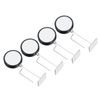 PATIKIL 1.5m / 4.9Ft Retractable Remote Control Tether, 4 Pcs Security Remote Cable Lock Adjustable Cable Leash Length for TV Remote Control Gaming Controller, Black (Square Iron Cap)