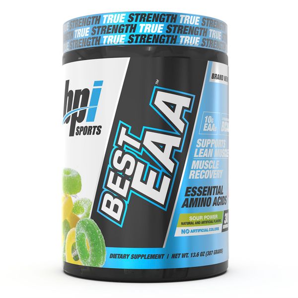 BPI Sports Essential Amino Acids EAA Powder - Pre, Intra & Post Workout Drink - BCAA Powder for Men & Women, EAA + BCAA + Hydration. Advanced Formula with 10g of EAA. (Sour Power)