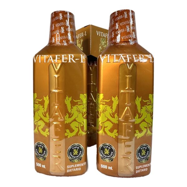 Vitafer L Gold 500 ML Dietary Supplement Sexual Boost (16.9 Oz). - 2 Pack