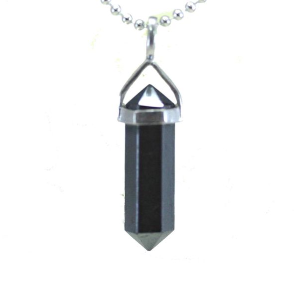 [happi-bomu] Hematite Double Point Length 20 mm Natural Stone Power Stone Pendant Necklace Chain 40 cm