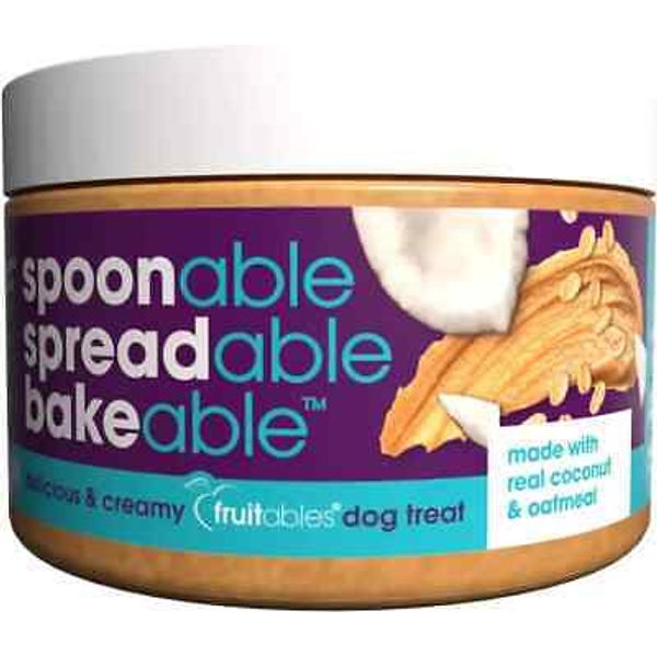 Fruitables Spreads – Spreadable Dog Treat – Bakeable  – Real Coconut & Oatmeal