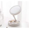 Lighted Makeup Mirror Double Sided 10x Magnifier Lighted Makeup Mirror Smart Design with Brightness & Angle & Height Adjustable Foldable Compact Mirror Travel LED Mirror