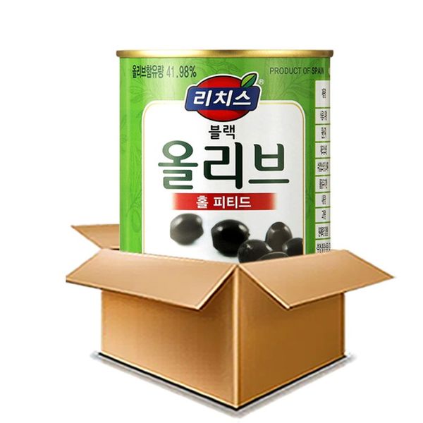 Dongsuh Rich's Black Olive Whole Peated (405g x 24ea), 405g