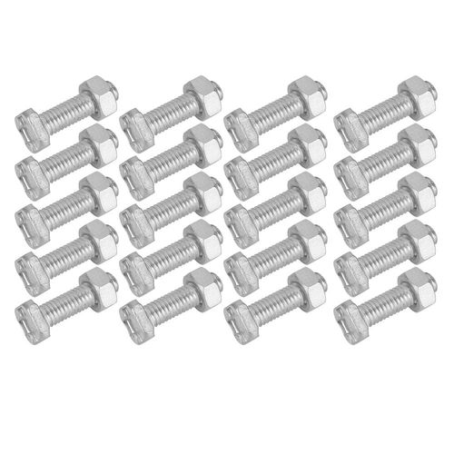 DEWIN Greenhouse Accessories, Aluminium Nuts Bolts M6x22 Bolts and M6 Nut Aluminium Nuts and Bolts Set Tool Accessory for Greenhouse 22mm 20 Set