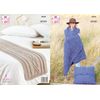 King Cole Aran Knitting Pattern Cable Knit Blanket Floor Cushion & Bed Runner (5959)