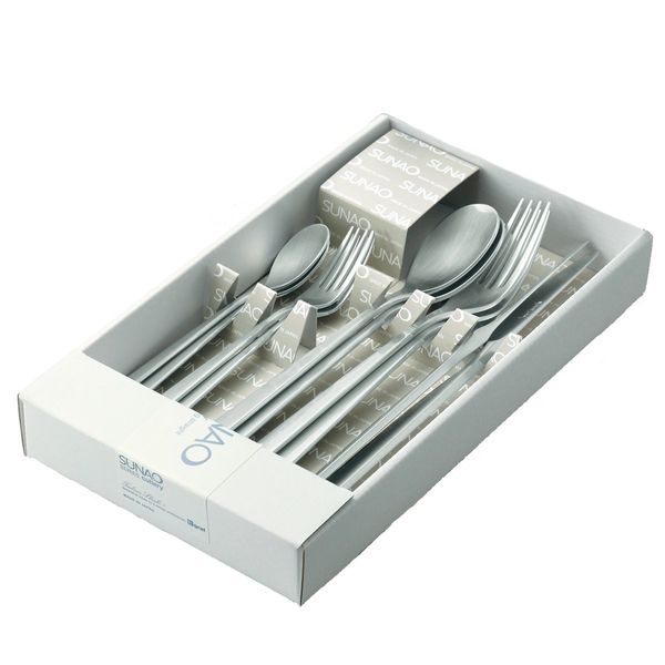 Tsubame Shinko Industries SUNAO Dinner Cutlery Set, 10 Pieces, 18-8 Stainless Steel, Made in Japan