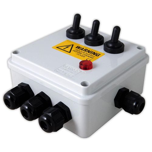 Aquacadabra 3-Way Garden Switch Box Weatherproof for Outdoor Pond Garden Electrics with Neon Indicator: Control Pond Pumps, Lights and Filters Safely
