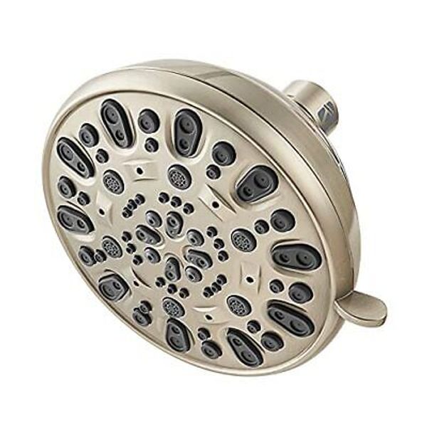 High Pressure Shower Head  4.7" Rain Fixed Showerhead 7-Spray Brushed Nickel