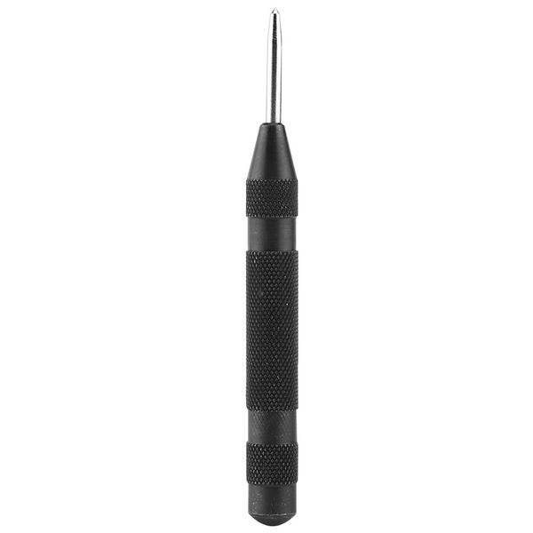 Kadimendium Automatic Center Punch Locator Black Adjustable Spring Loaded Center Punch Metal Wood Press Dent Marking Tool