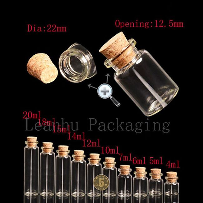 80ml Glass Bottles With Cork Small Transparent Mini Empty Glass