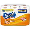 Scott ComfortPlus Toilet Paper, 12 Double Rolls, 231 Sheets per Roll 