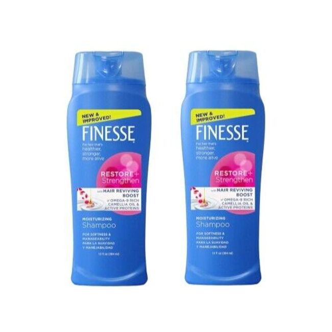 2 Pack Finesse Restore Strengthen Moisturizing Shampoo 13 Oz Each