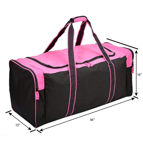 Jetstream Heavy Duty Multi Pocket Large Sports Gym Equipment 3-Pocket Travel Duffel Bag (36 Inch, Pink)