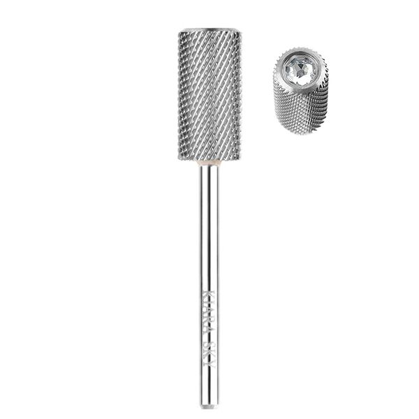 Kiara Sky Professional Nails Stainless Steel Universal Drill Bits for e-file Nail Drill (Large Barrel Medium Bit (Silver))