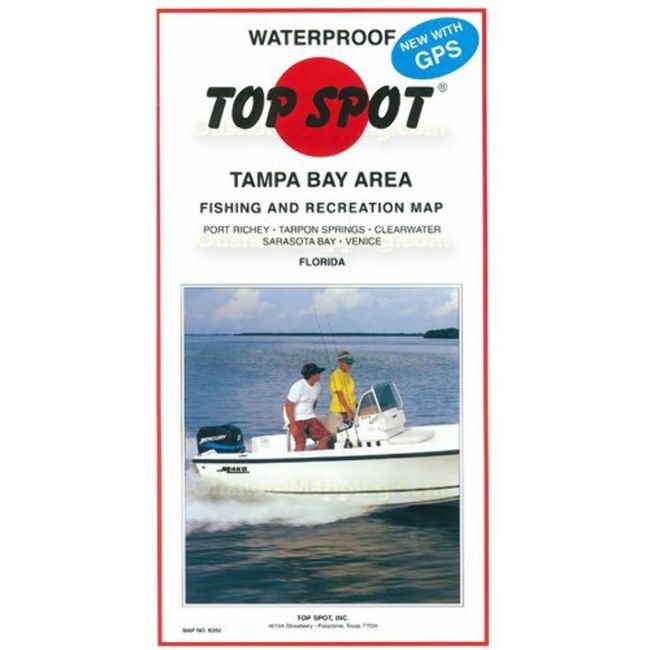 Top Spot Map N202 Tampa Bay Area Fishing and Recreation Map Port Rickey to Venice