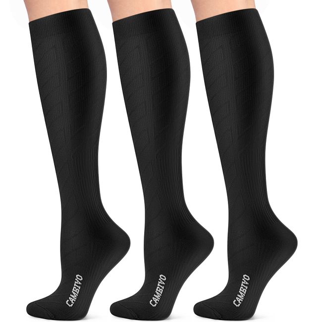 CAMBIVO Kompressionsstrümpfe Damen Herren 3 Paar, Stützstrümpfe, Compression Socks, Kompressionssocken, Thrombosestrümpfe für Erholung, Laufen, Reise, Shifahren, Schwangerschaft, Alltag