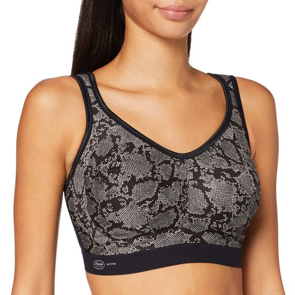 Anita High Impact Wire-Free Sports Bra 36G, Python Print