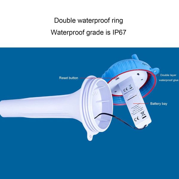 Floating Solar Wireless Thermometer Waterproof Swimming Pool Water AOS