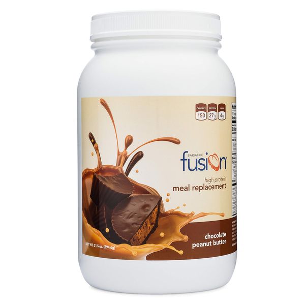 Bariatric Fusion Chocolate Peanut Butter Meal Replacement 27g Protein Powder, 21 Serving Tub for Bariatric Surgery Patients Including Gastric Bypass & Sleeve Gastrectomy - No Gluten, Aspartame or Sugar