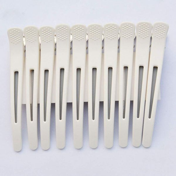 Egurs 12 Stücke 11.5cm Friseur Abteilklammern Abteil Clip Haarklammern Friseurbedarf Hair-Clips Combi Alligator Clips Weiß