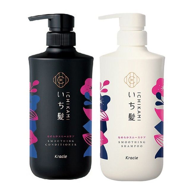 Kracie ICHIKAMI Nameraka Smooth & Sleek Care Shampoo & Conditioner Set (480mlx2)