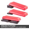 The Step Circuit Size Aerobic Platform, Circuit Size Steppers for Exercise with Two Risers, Red
