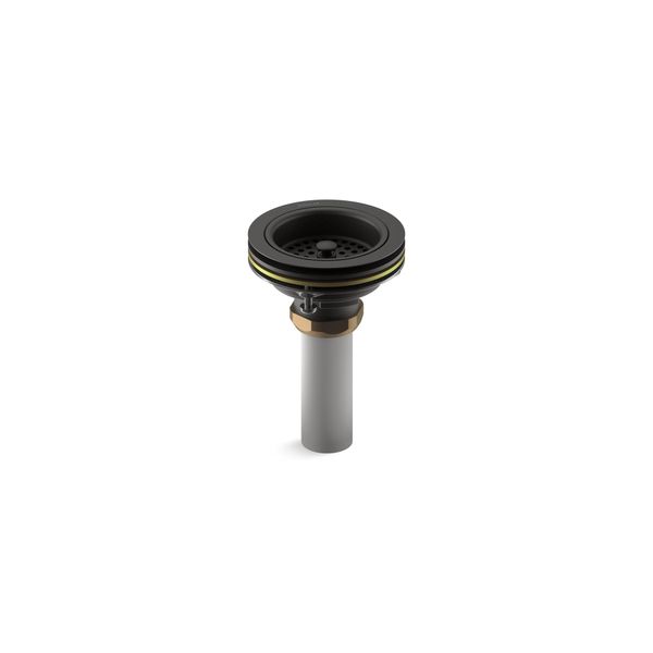 Duostrainer Sink drain and strainer with tailpiece, Matte Black