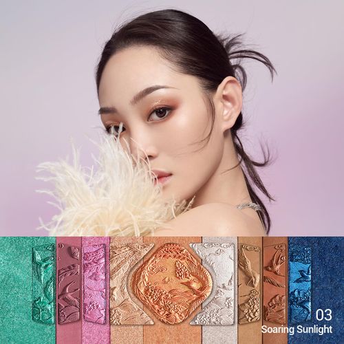 FLORASIS Floral Engraving Phoenix Makeup Palette Makeup Long Lasting Blendable Natural Eyeshadow Palette for Women (03 Soaring Sunlight)