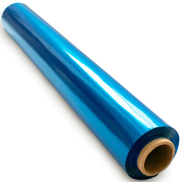 200 ft Blue Cellophane Wrap Roll (16 in x 200 ft) - Colored Cellophane Roll - Colored Cellophane Wrap - Blue Transparent Paper - Blue Clear Wrap - Cellophane Roll Blue- Blue Roll - Cellophane Paper