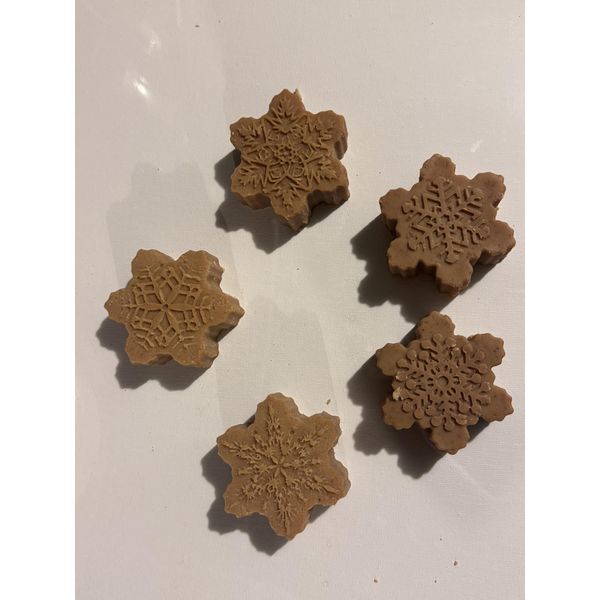 Handmade Lye Turmeric Soap Snowflake | ~14oz | 5 soap | Vanilla EO