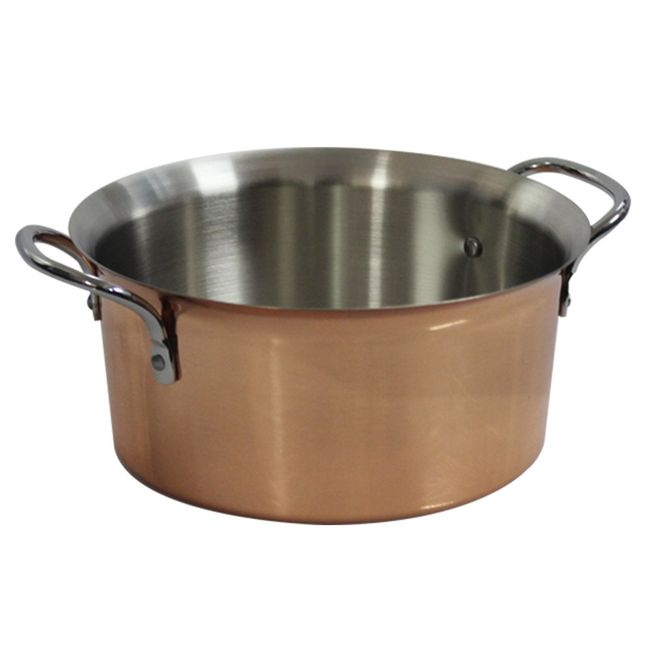 Pearl Metal HB-1382 Shabu-Shabu Pot, 6.3 inches (16 cm), Copper Pot, For Gas Stoves, Copper Artisans, Made in Japan