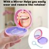 2 Pcs Retainer Case, Retainer Box With 2 Pcs Aligner Removal Tool,Denture Retainer Case,Mouth Guard Case,Blue
