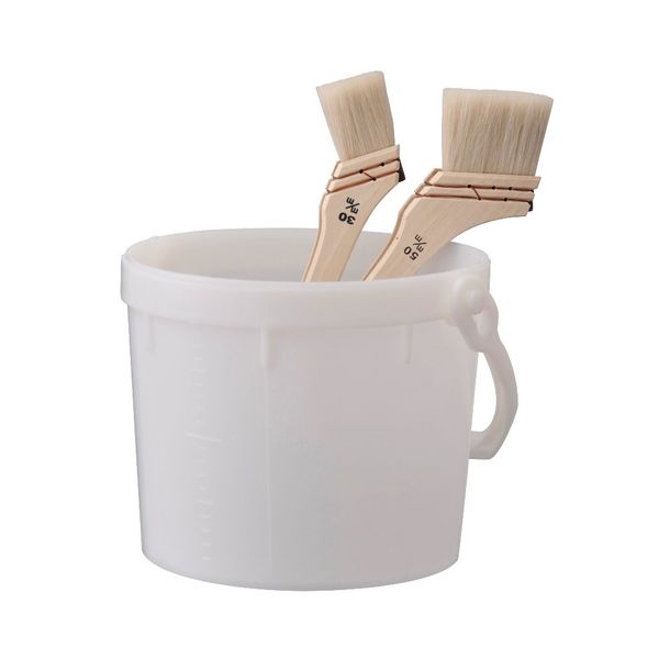 Handy Crown Poly Hanging Bucket with Paint with Paint Brushes